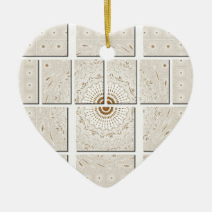 Traditional African Motif Mosaic Art Print. Ceramic Tree Decoration