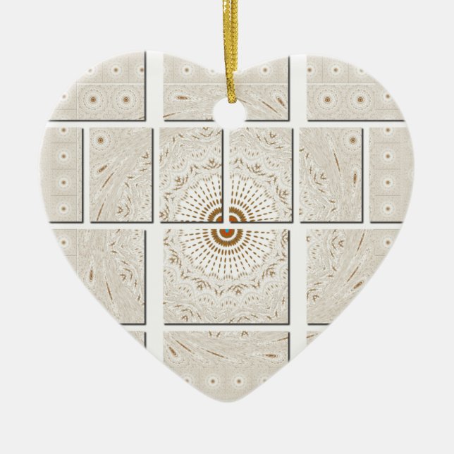 Traditional African Motif Mosaic Art Print. Ceramic Tree Decoration (Front)