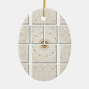 Traditional African Motif Mosaic Art Print. Ceramic Tree Decoration