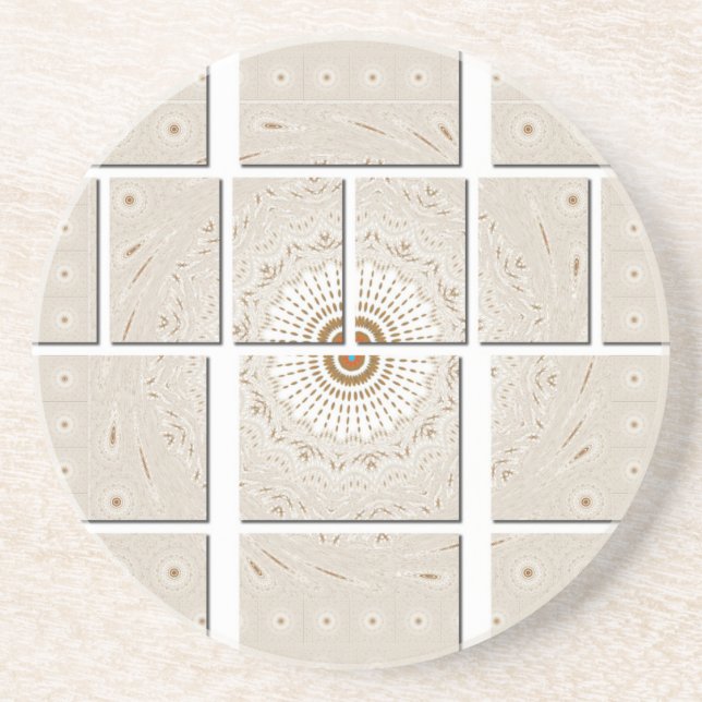 Traditional African Motif Mosaic Art Print. Coaster (Front)