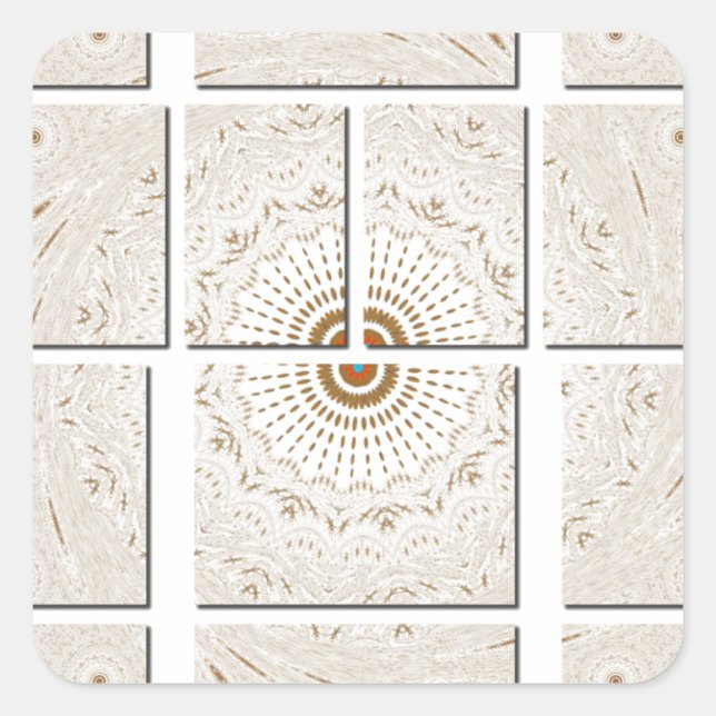 Traditional African Motif Mosaic Art Print. Square Sticker (Front)