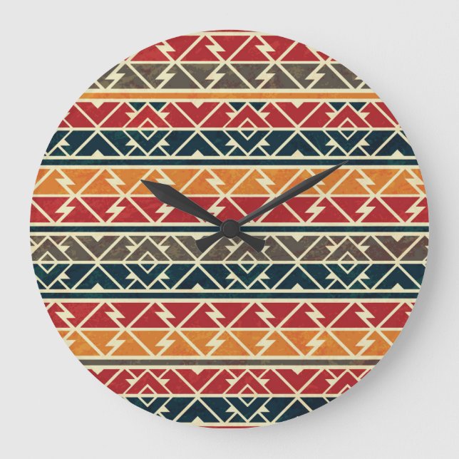 Traditional African Seamless Pattern Design Large Clock (Front)