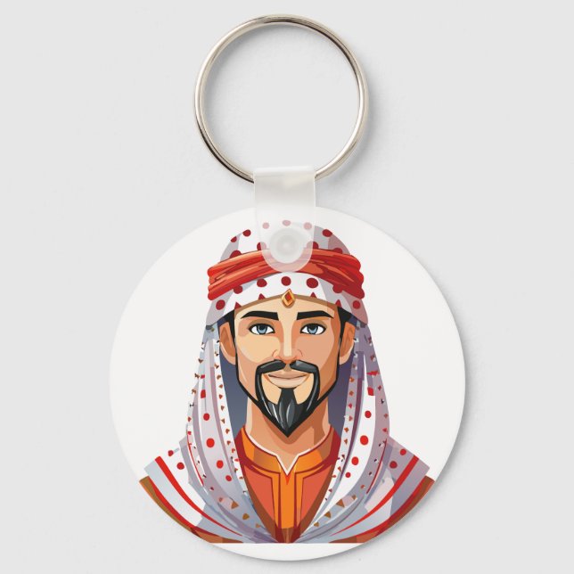 Traditional arabic or muslim hat  key ring (Front)