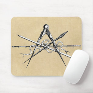 Traditional Architecture Drafting Tools Mouse Mat