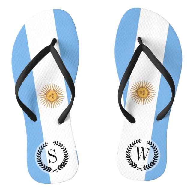 Traditional Argentina Flag Flip Flops (Footbed)