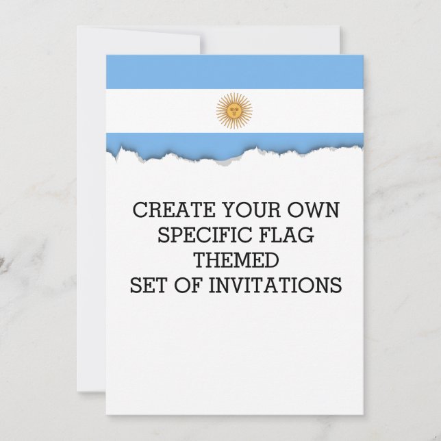 Traditional Argentina Flag Invitation (Front)