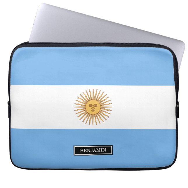 Traditional Argentina Flag Laptop Sleeve (Front)