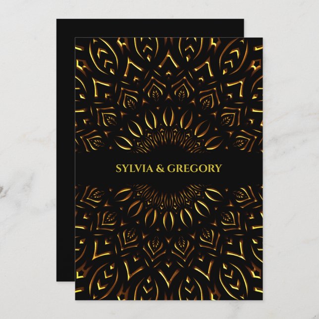 Traditional Art Deco ethnic elegant luxury wedding Save The Date (Front/Back)