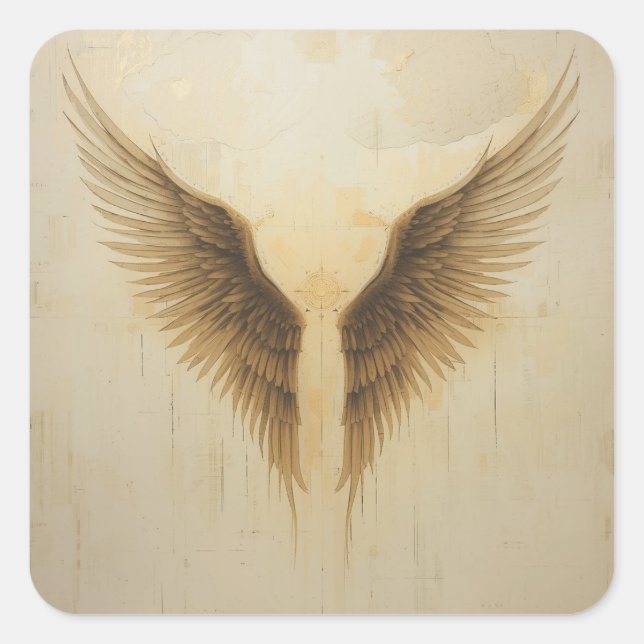 traditional art painting images featuring open win square sticker (Front)