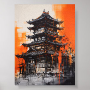Traditional Asian Architecture Poster