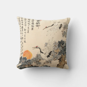 Traditional Asian painting: classic art. Cushion