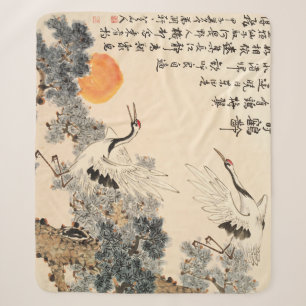 Traditional Asian painting: classic art. Sherpa Blanket