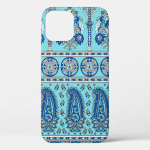 Traditional Asian paisley border design iPhone 12 Case
