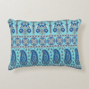 Traditional Asian paisley border design Decorative Cushion