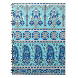 Traditional Asian paisley border design Notebook