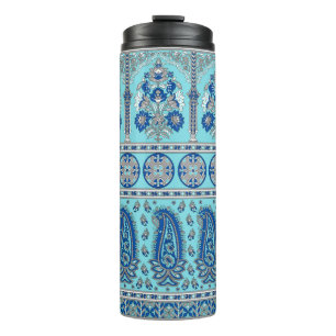 Traditional Asian paisley border design Thermal Tumbler