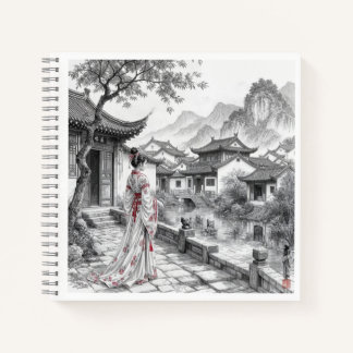 Traditional Asian Village Sketchbook – Elegant Art Notebook