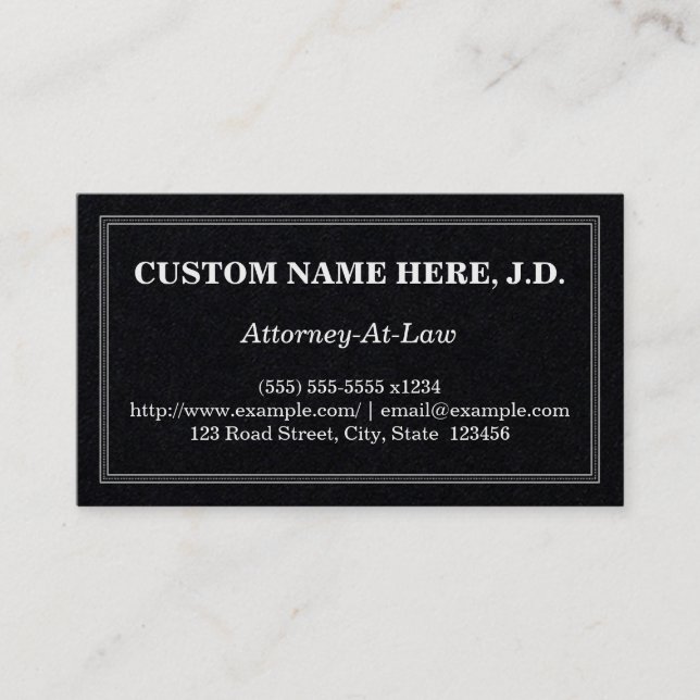 Traditional Attorney-At-Law Business Card (Front)