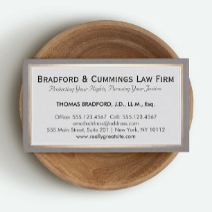 Traditional  Attorney Law Firm  Business Card