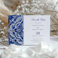 Traditional Azulejo Tile "Save the Date" Wedding