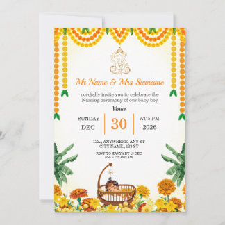 Traditional Baby Boy Naming Ceremony Invitation