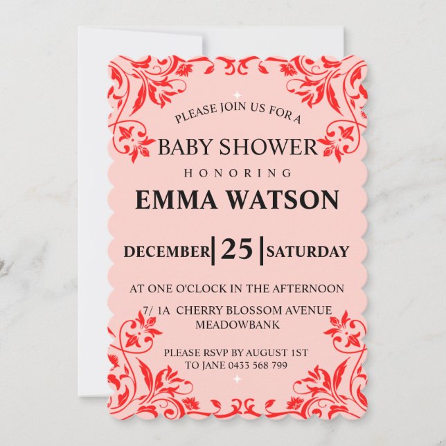 Traditional Baby shower Invitation (Front)