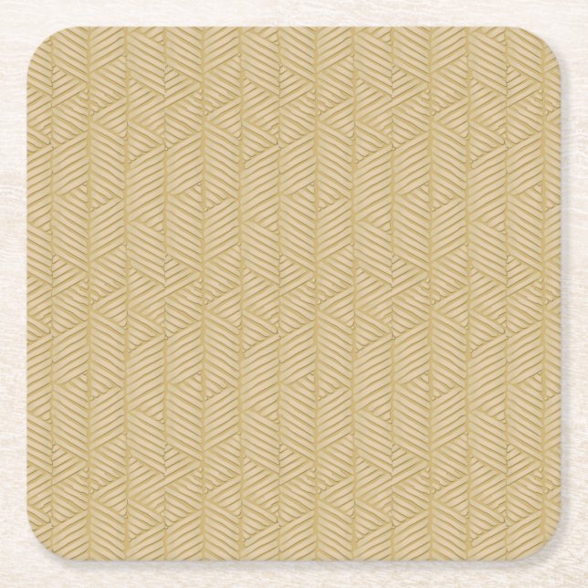 Traditional bamboo square paper coaster (Front)