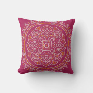 Traditional Bandhani Mandala Cushion