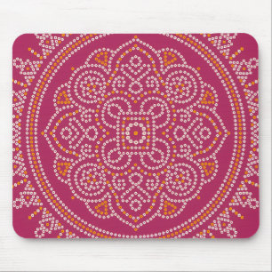 Traditional Bandhani Mandala Mouse Mat