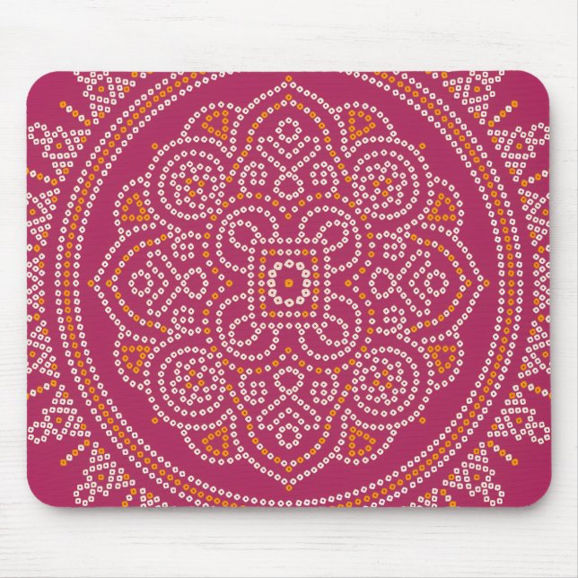 Traditional Bandhani Mandala Mouse Mat (Front)