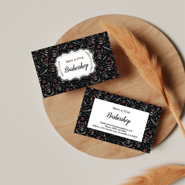 Traditional Barber Tools Classic Grooming Business Card (Creator Uploaded)