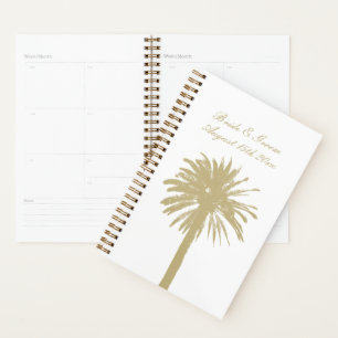 Traditional beach wedding planner with calendar