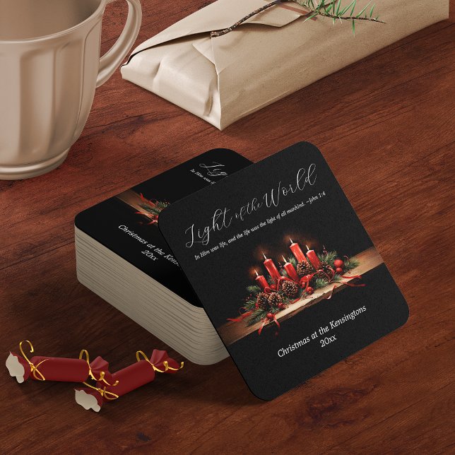 Traditional Bible Verse Christmas Holiday Square Paper Coaster (Traditional Bible Verse Christmas Holiday Square Paper Coaster)