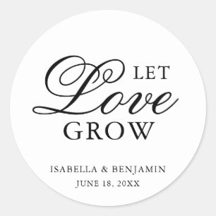 Traditional Black and White Formal Elegant Wedding Classic Round Sticker