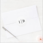 Traditional Black and White Formal Elegant Wedding Classic Round Sticker<br><div class="desc">Elegant and classic solid colour wedding stickers with a simple design featuring your two initial monogram with a line in a black serif font over a white background. The background and font colours may be changed to any colours that you wish. A plain and basic design that still comes across...</div>