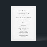 Traditional Black and White Timeless Wedding Programme<br><div class="desc">Elegant wedding program with a simple and classic design.</div>