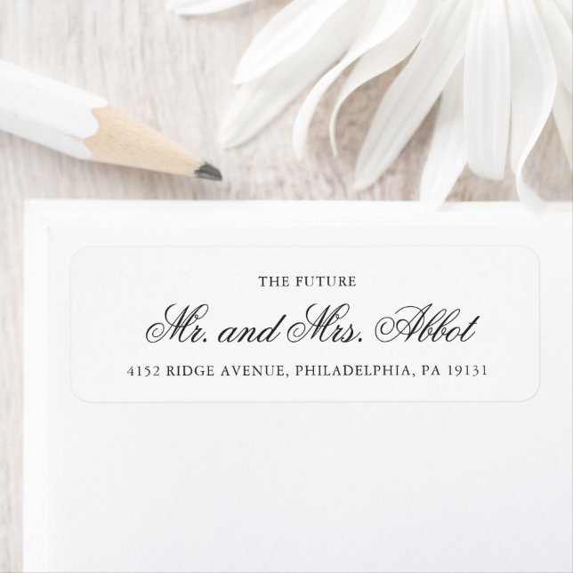 Traditional Black and White Wedding Return Address (Insitu)