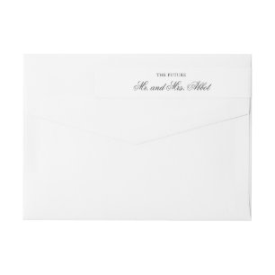 Traditional Black and White Wedding Return Address Wrap Around Label