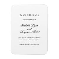 Traditional Black and White Wedding Save the Date