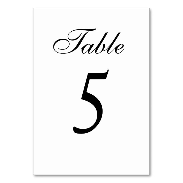 Traditional Black and White Wreath Monogram Table Number (Front)