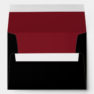 Traditional Black Blank Envelope with Burgandy