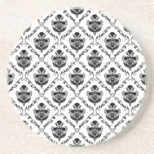 Traditional Black Damask Coaster