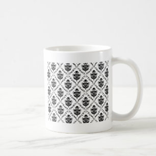 Traditional Black Damask Coffee Mug