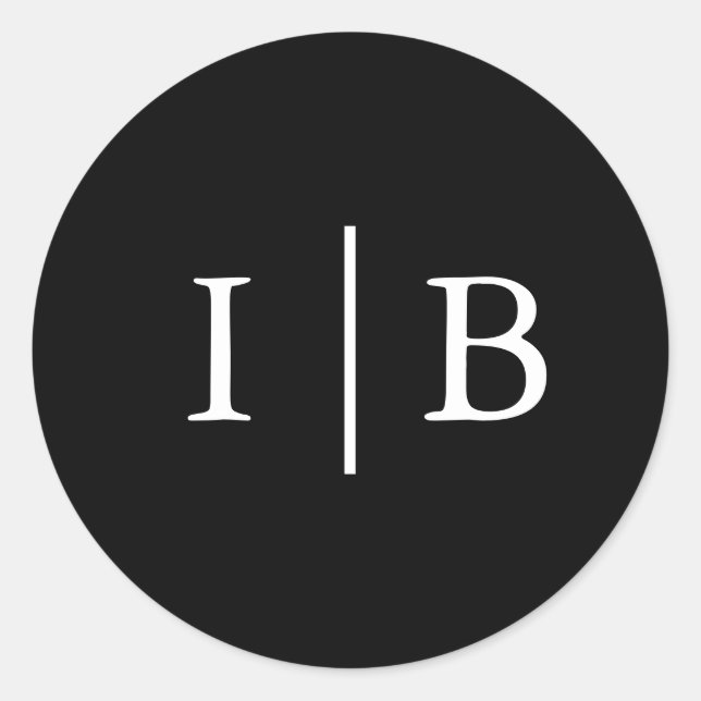 Traditional Black Formal Elegant Wedding Classic Round Sticker (Front)