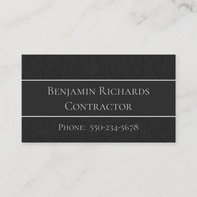 Traditional Black, Grey and White Business Card (Front)