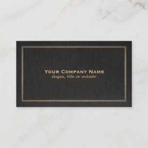 Traditional Black Linen Look Business Card