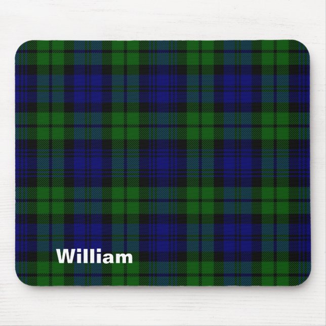 Traditional Black Watch Tartan Plaid Mouse Mat (Front)