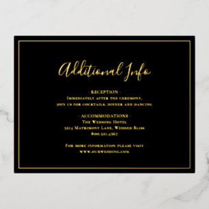 Traditional Black Wedding Foil Enclosure Card