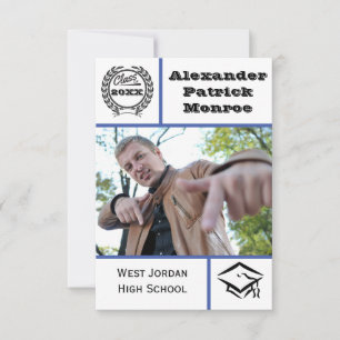Traditional Blue - 3x5 Graduation Announcement