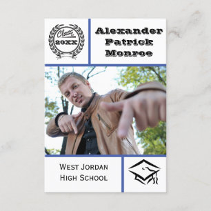 Traditional Blue - 3x5 Graduation Invitation